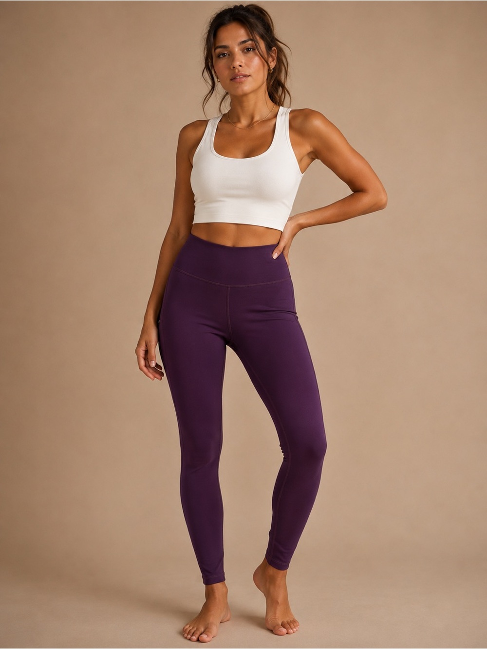 Fabletics Motion365 Plum High Rise Full Length Leggings M